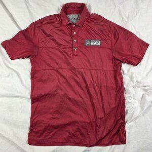 Matte Grey Mens Size Large Red Golf Polo Shirt Knabe Cup Performance Casual